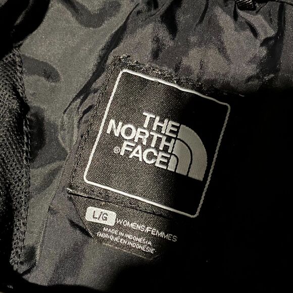 The North Face Windbreaker Jacket Women's L Black Full Zip Hooded Lined Casual - Picture 3 of 6